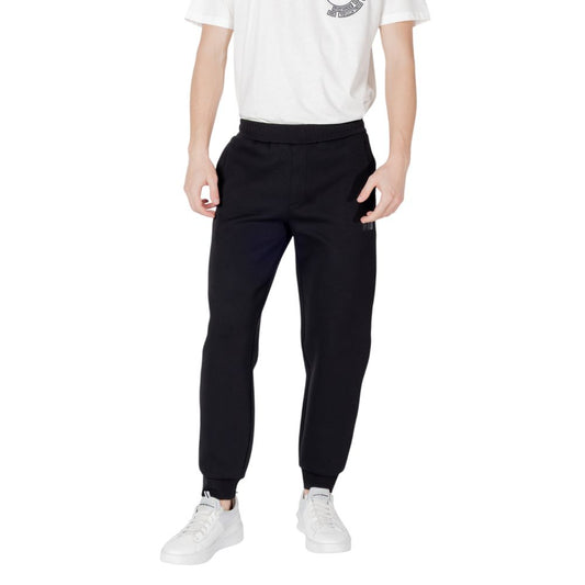Activewear Jogger Pants by Armani Exchange for men in stretch polyester cotton black features an kinetic and long with a , showcasing high-performance for an kinetic look.