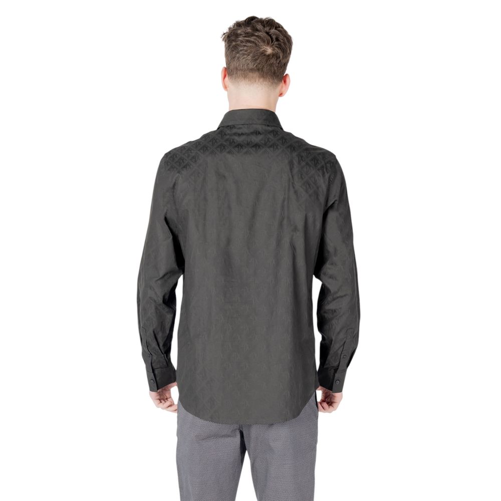 Shirt by Armani Exchange for men in cotton black, featuring a nuanced and nuanced for a sophisticated finish.