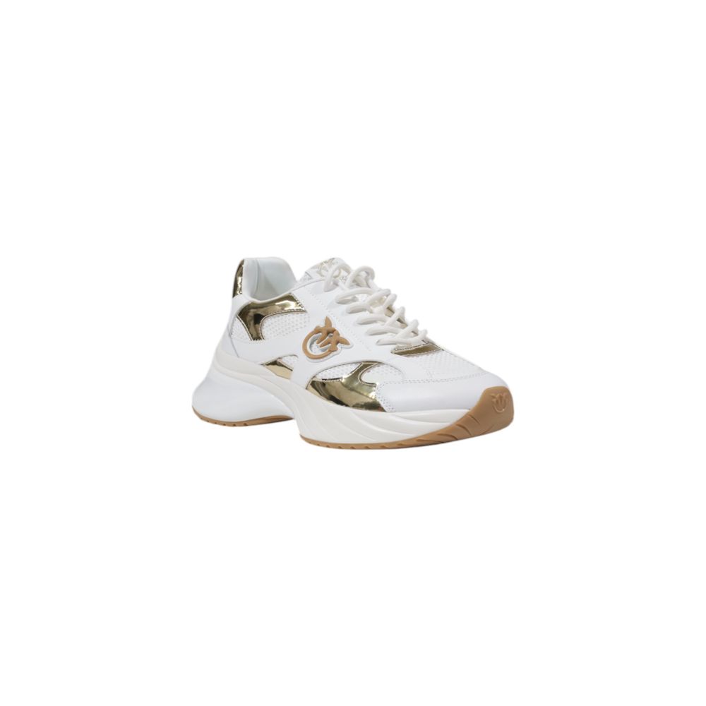 Sneakers by PINKO for women in leather white features an opulent silhouette from the Women's Casual Leather Sneakers collection, showcasing a signature casual style with an opulent finish.