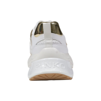 Sneakers by PINKO for women in leather white presents a sumptuous silhouette from the Women's Casual Leather Sneakers collection, showcasing a sumptuous casual style for an elevated aesthetic.