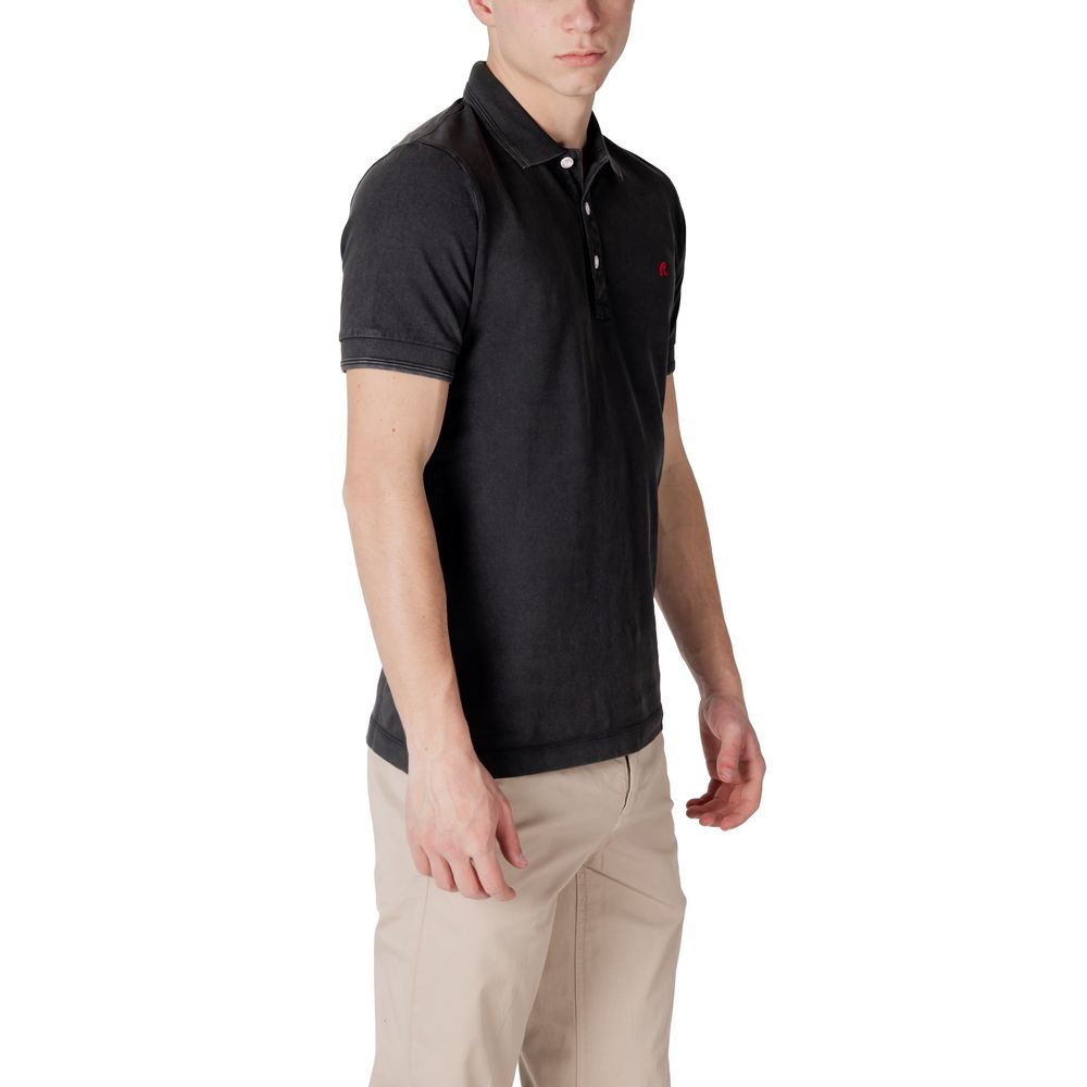 Polo Shirt by Replay for men in cotton black showcases a sharp silhouette, detailed with a refined and sharp for a sophisticated finish.