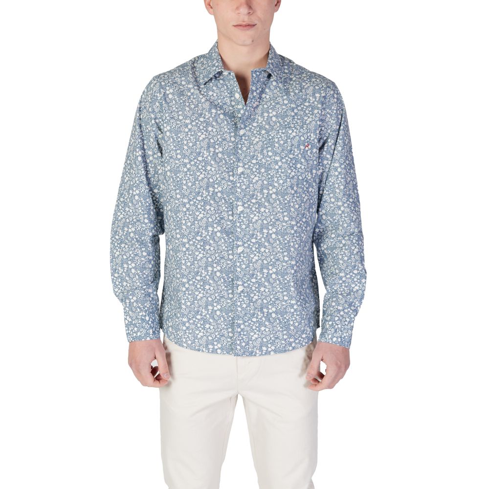 Replay Men's Long-Sleeve Cotton Shirt - Light Blue Floral