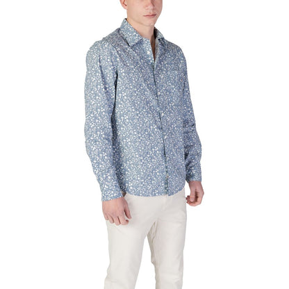 Replay Men's Long-Sleeve Cotton Shirt - Light Blue Floral