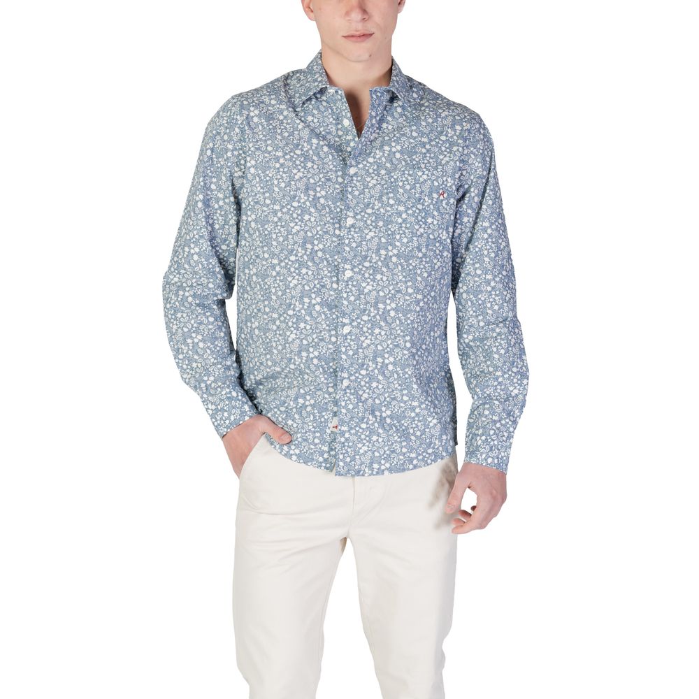 Replay Men's Long-Sleeve Cotton Shirt - Light Blue Floral