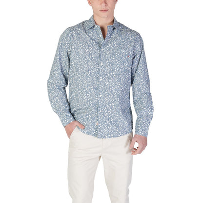 Replay Men's Long-Sleeve Cotton Shirt - Light Blue Floral