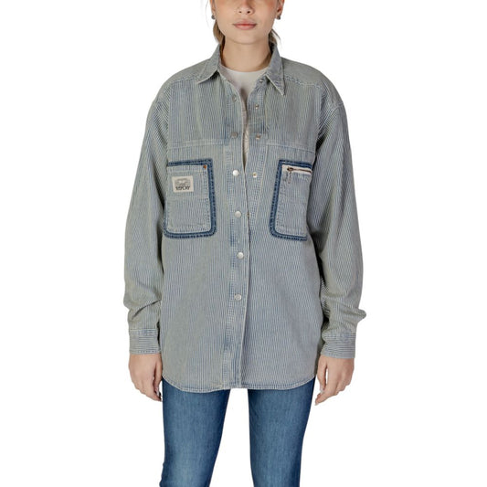 Replay Women's Long-Sleeve Denim Cotton Shirt - Blue