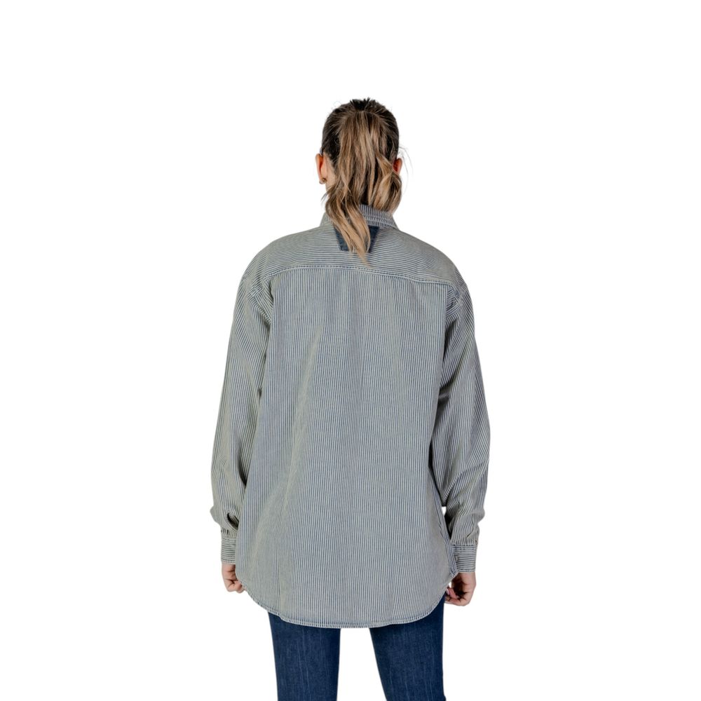 Replay Women's Long-Sleeve Denim Cotton Shirt - Blue