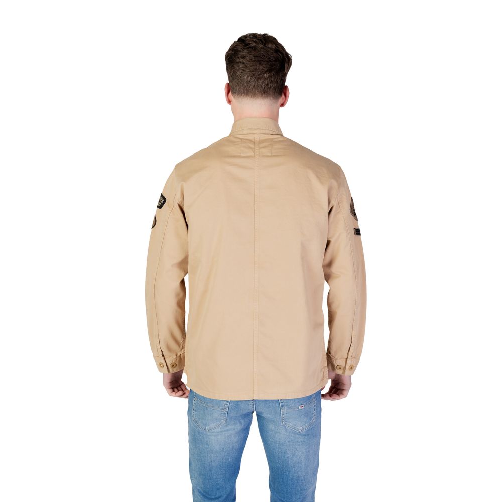 Shirt by Replay for men in cotton beige, featuring a nuanced and nuanced for a sophisticated finish.