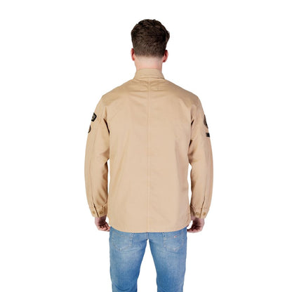 Shirt by Replay for men in cotton beige, featuring a nuanced and nuanced for a sophisticated finish.