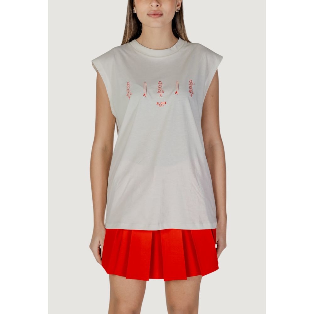 Replay Women's Cotton Canvas Tank Top - Cream