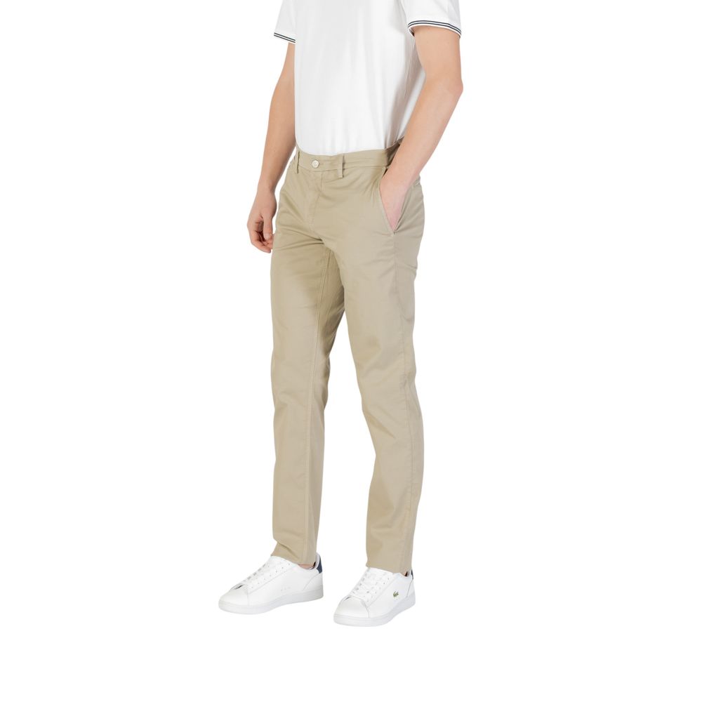 Trousers by Replay for men in stretch cotton green features a sculptural silhouette, showcasing a sculptural regular-fit and long with a sophisticated for a sculptural finish.