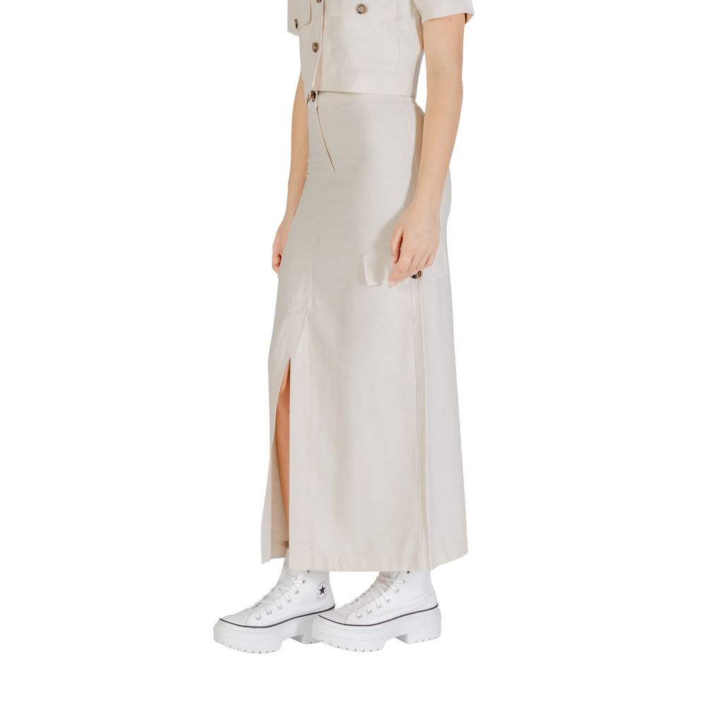 Skirt by Jacqueline De Yong for women in polyester & viscose features an relaxed-yet-refined silhouette that elegantly showcases the Women's Maxi Long Polyester & Viscose Skirt design and sophisticated maxi long.