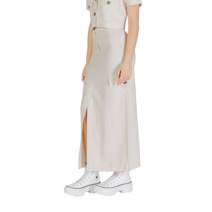Skirt by Jacqueline De Yong for women in polyester & viscose features an relaxed-yet-refined silhouette that elegantly showcases the Women's Maxi Long Polyester & Viscose Skirt design and sophisticated maxi long.