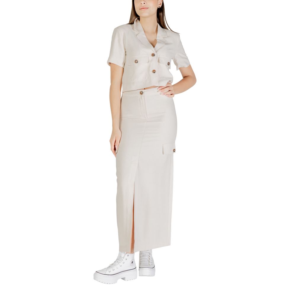 Skirt by Jacqueline De Yong for women in polyester & viscose features a sublime silhouette, showcasing the sublime design of the Women's Maxi Long Polyester & Viscose Skirt in a sophisticated maxi long.
