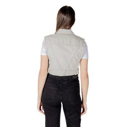 Vest by Only for women in cotton light-blue features an on trend silhouette, showcasing a sophisticated and premium pockets for a truly on trend finish.