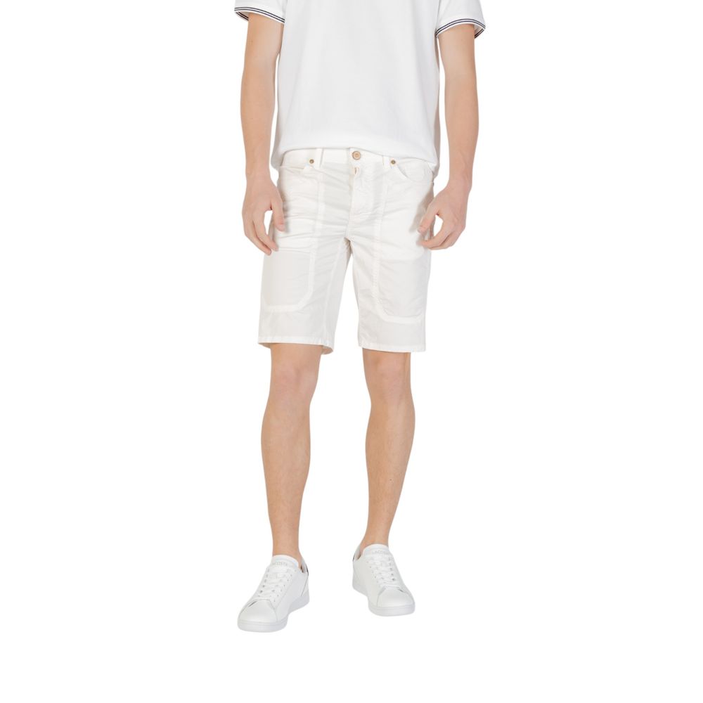 Jeckerson Men's Slim Stretch Cotton Bermuda Shorts - White
