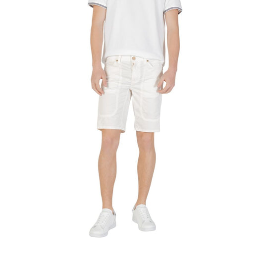 Jeckerson Men's Slim Stretch Cotton Bermuda Shorts - White