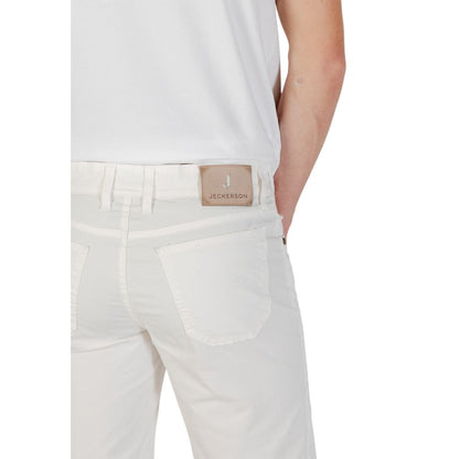 Jeckerson Men's Slim Stretch Cotton Bermuda Shorts - White