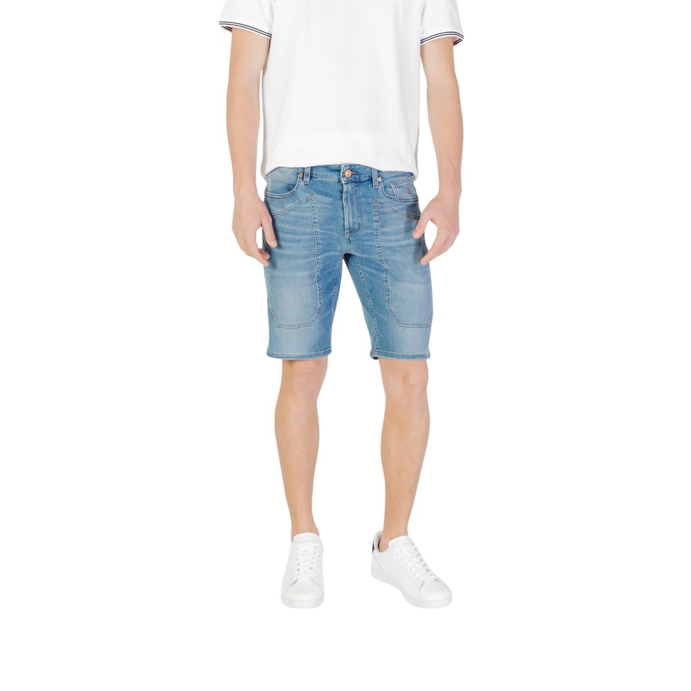 Jeckerson Men's Slim Stretch Cotton Bermuda Shorts - Light Blue