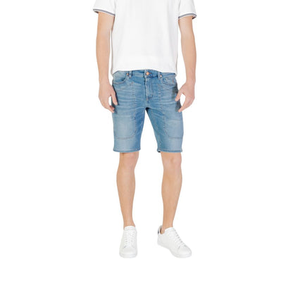 Jeckerson Men's Slim Stretch Cotton Bermuda Shorts - Light Blue