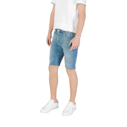 Jeckerson Men's Slim Stretch Cotton Bermuda Shorts - Light Blue