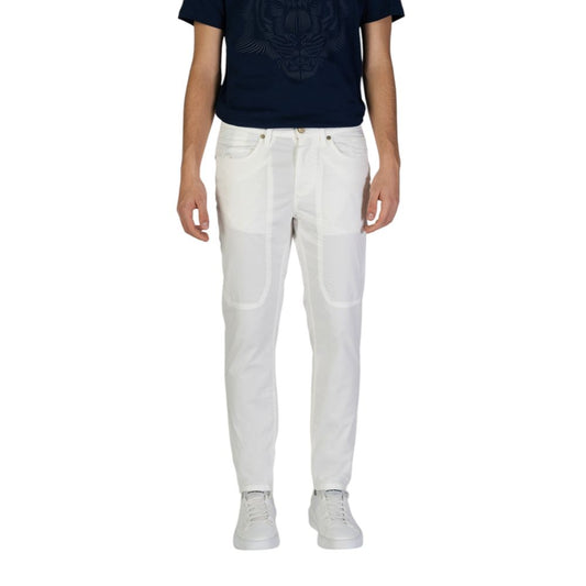 Jeckerson Men's Skinny Slim Stretch Cotton Trousers - White