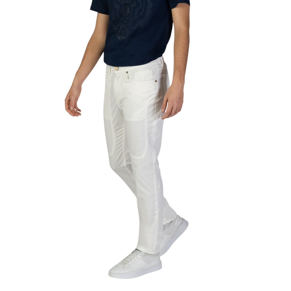 Jeckerson Men's Skinny Slim Stretch Cotton Trousers - White