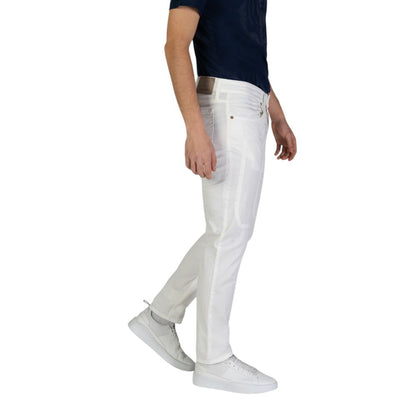 Jeckerson Men's Skinny Slim Stretch Cotton Trousers - White