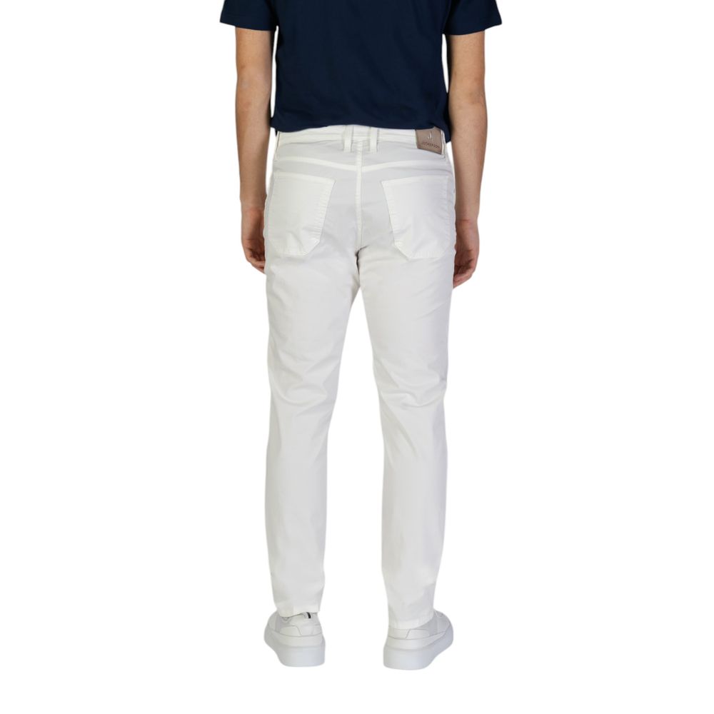 Jeckerson Men's Skinny Slim Stretch Cotton Trousers - White