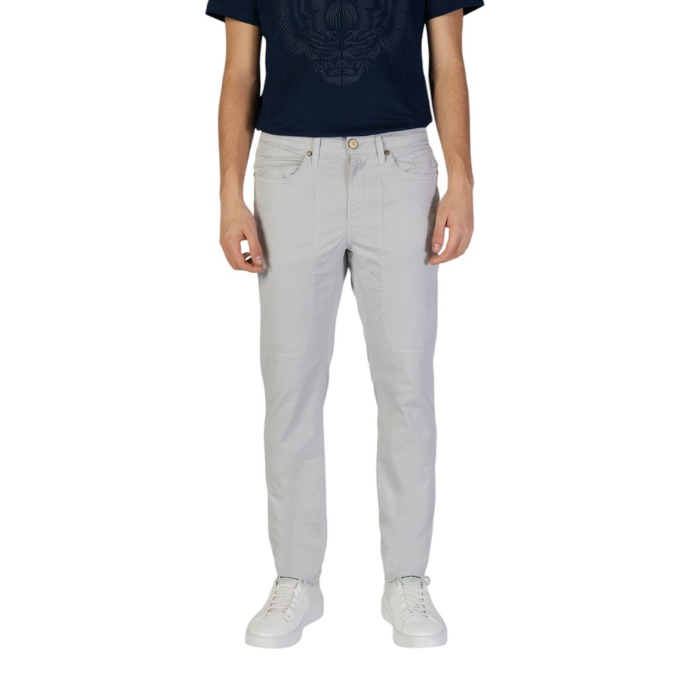 Jeckerson Men's Skinny Slim Stretch Cotton Trousers - Gray