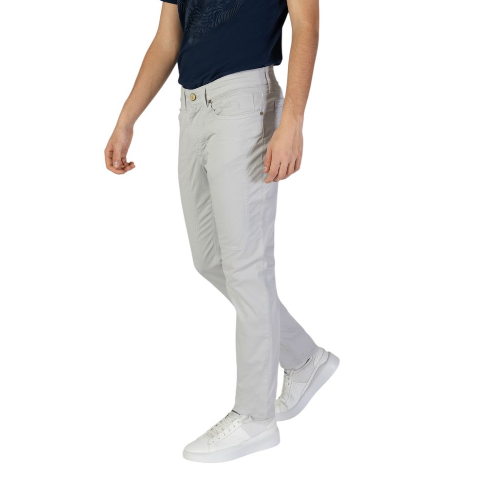 Jeckerson Men's Skinny Slim Stretch Cotton Trousers - Gray