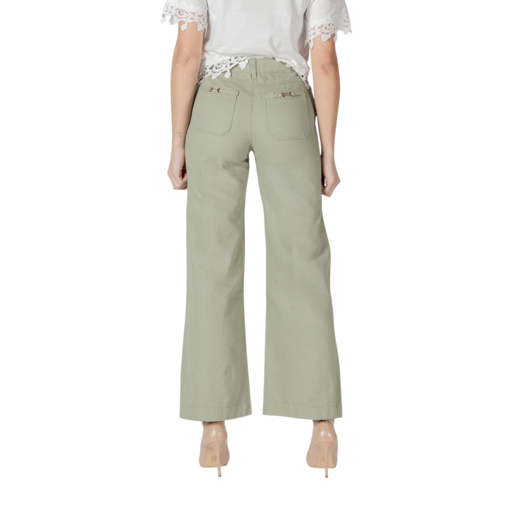 Morgan De Toi Women's Relaxed-Fit Wide Denim Cotton Jeans - Green