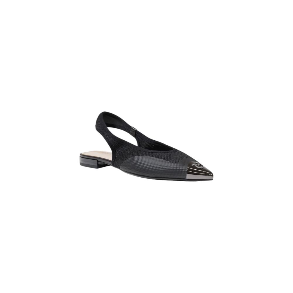 Flat Slingback Sandals by PINKO for women in leather & lurex black features an architectural design from the Women's Leather & Lurex Flat Slingback Sandals collection, defined by a architectural flat and pointed toe style for a architectural finish.
