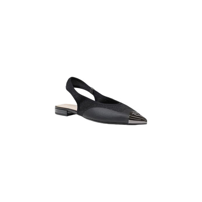 Flat Slingback Sandals by PINKO for women in leather & lurex black features an architectural design from the Women's Leather & Lurex Flat Slingback Sandals collection, defined by a architectural flat and pointed toe style for a architectural finish.