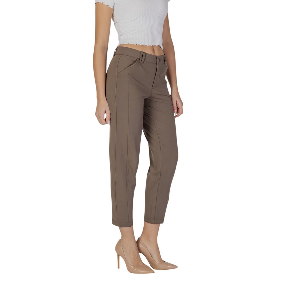 Street One Women's Regular-Fit Stretch Polyester Trousers - Brown