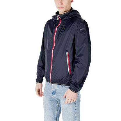 Windbreaker Jacket by Blauer for men in polyamide blue features an stylish silhouette, showcasing a sophisticated and performance-driven pockets & windproof for a premium, stylish look.