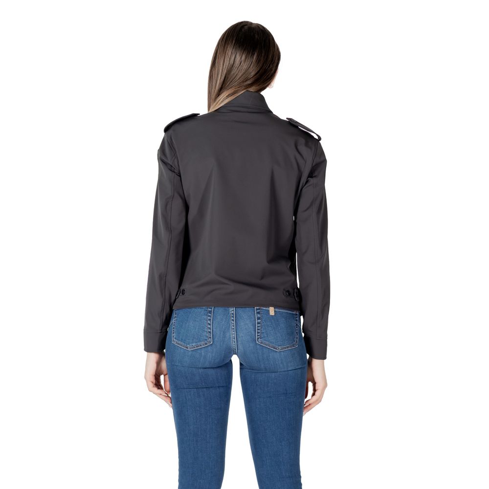 Overcoat by Blauer for women in stretch polyamide black presents a luxurious silhouette, showcasing a luxurious and sophisticated for a premium, luxurious look.