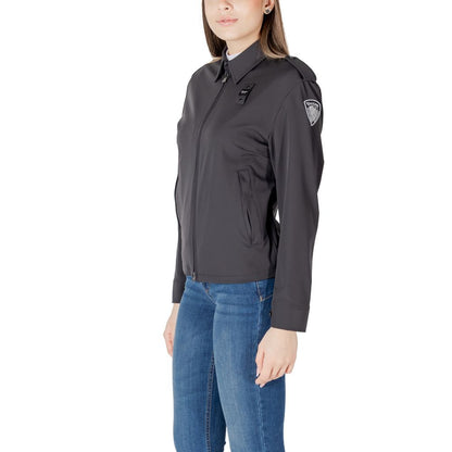 Overcoat by Blauer for women in stretch polyamide black showcases a enveloping silhouette, detailed with distinctive and a enveloping .