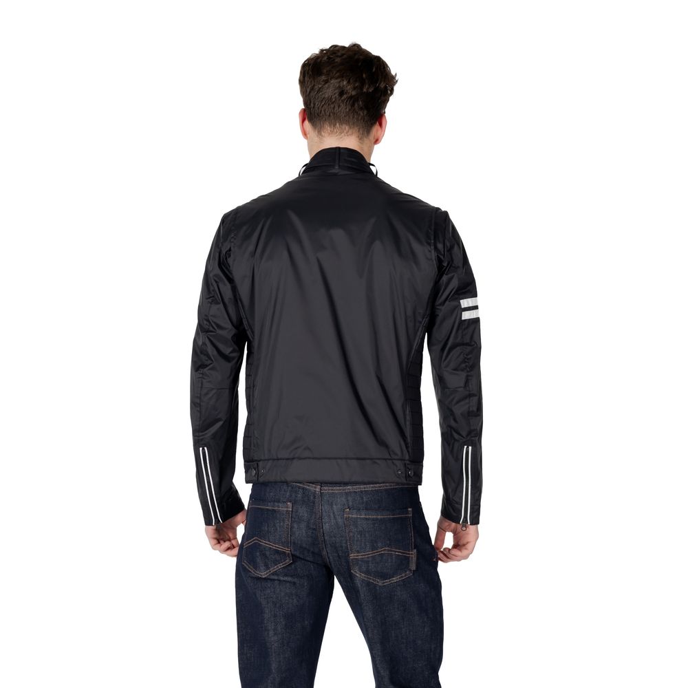 Jacket by Blauer for men in polyamide black & striped features a smart silhouette, perfectly accentuated by its unique and functional lightweight & pockets for a smart finish.