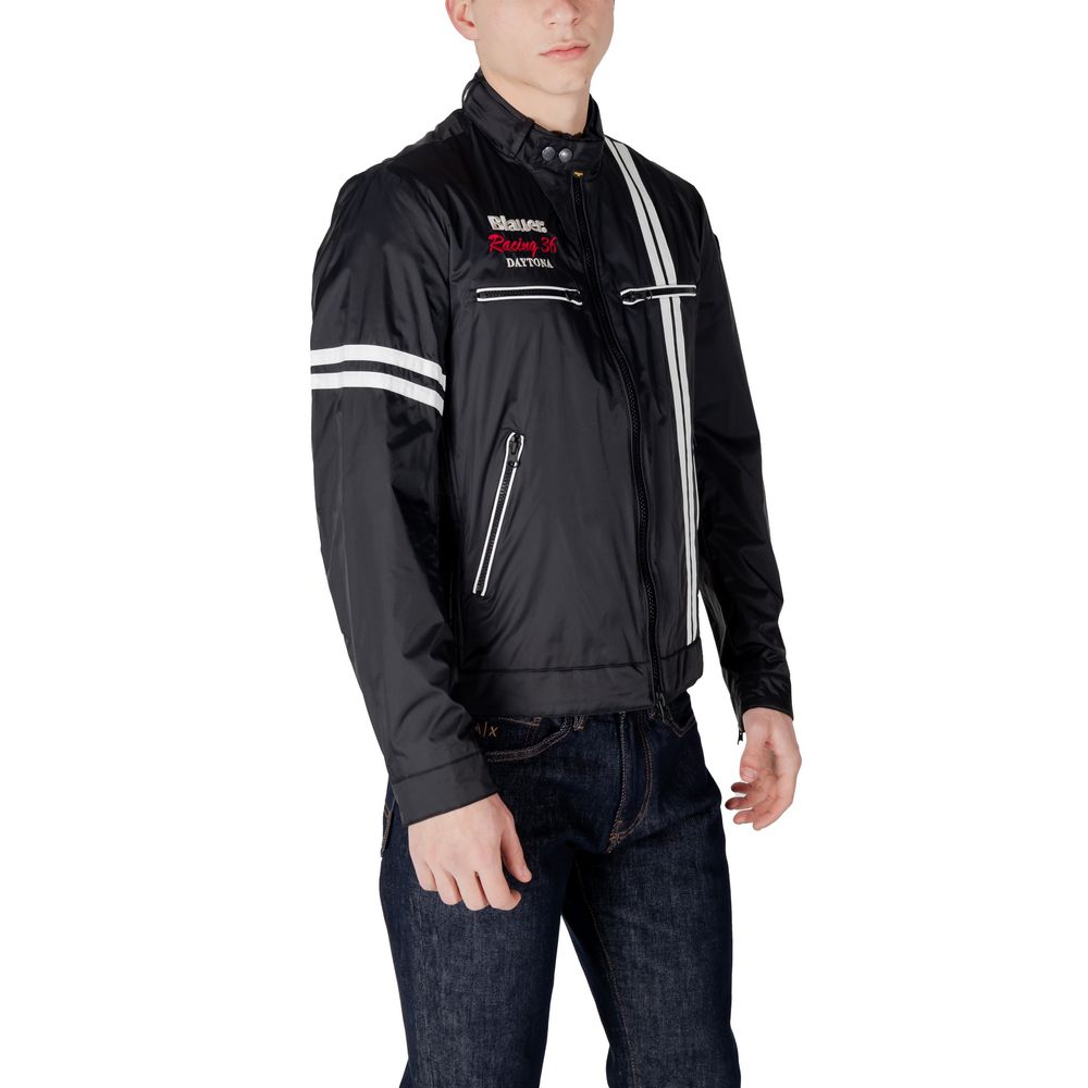 Jacket by Blauer for men in polyamide black & striped showcases a enveloping silhouette, artfully detailed with a enveloping and premium lightweight & pockets for a truly enveloping finish.