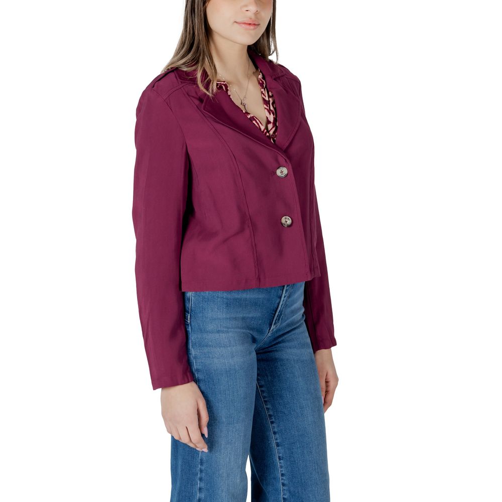 Parka by Street One for women in polyester & viscose purple features a modern silhouette, showcasing a sophisticated lapel notch-lapel neckline and premium lightweight for a truly modern finish.