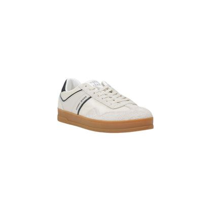 Sneakers by Tommy Hilfiger Jeans for men in leather & rubber cream features an sumptuous silhouette, showcasing the premium Men's Low-Top Casual Leather & Rubber Sneakers in a sumptuous low-top casual style that offers a sumptuous finish for refined style.