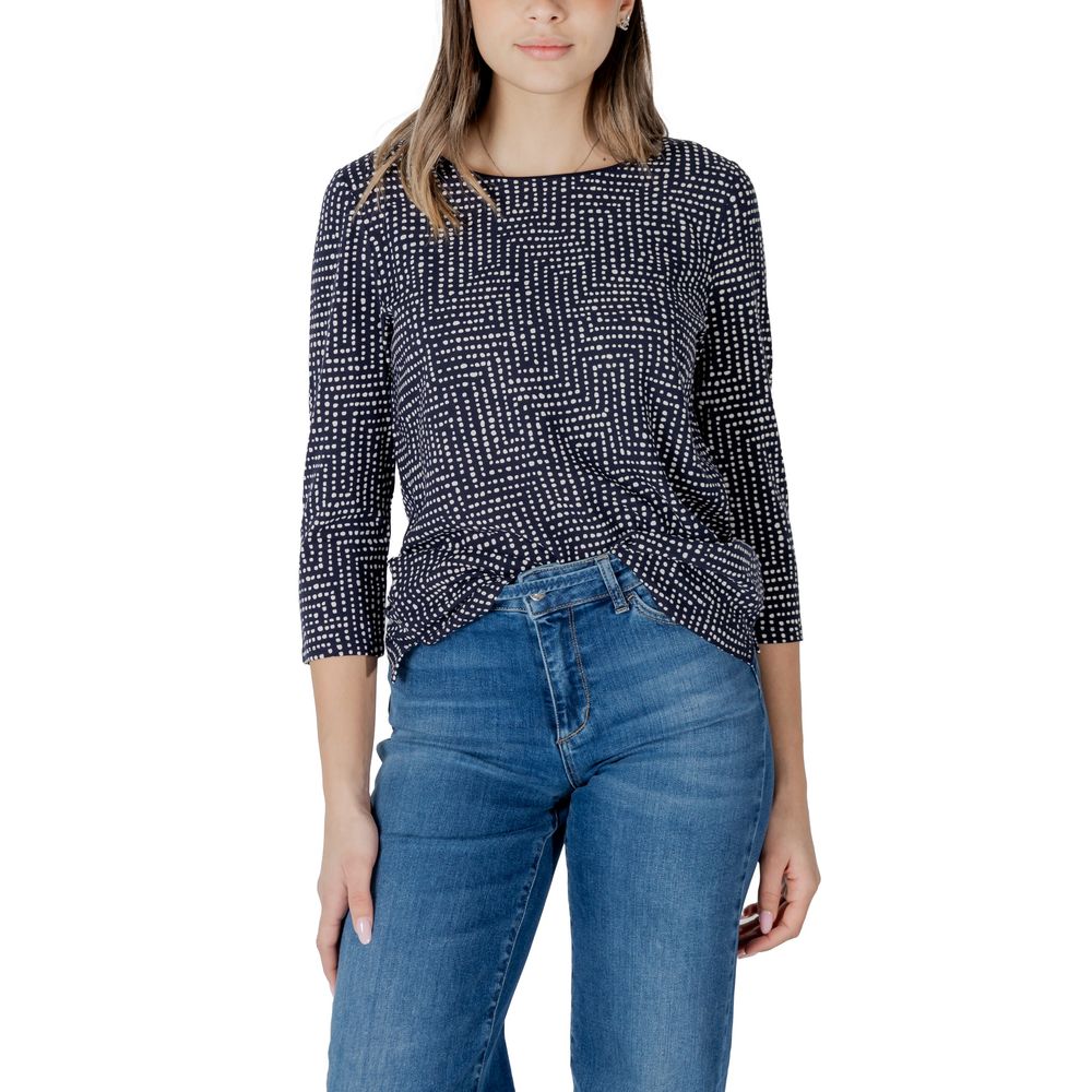 T-Shirt by Street One for women in stretch viscose blue features a plush silhouette, showcasing a sophisticated and for a truly plush finish.