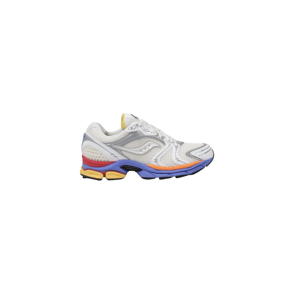 Sneakers by Saucony for women in synthetic fabric white presents a sumptuous silhouette as Women's Athletic Synthetic Fabric Sneakers, expertly defined by a sumptuous athletic style for a sumptuous, high-fashion look.