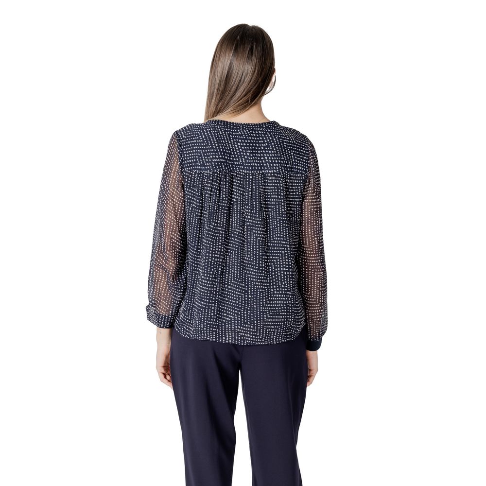 Shirt by Street One for women in polyester blue showcases a sublime silhouette, artfully detailed with a sublime and for a sophisticated, sublime finish.