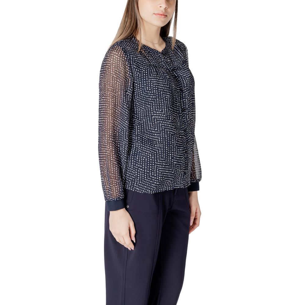 Shirt by Street One for women in polyester blue features an polished silhouette, showcasing a sophisticated and detail for a truly polished finish.