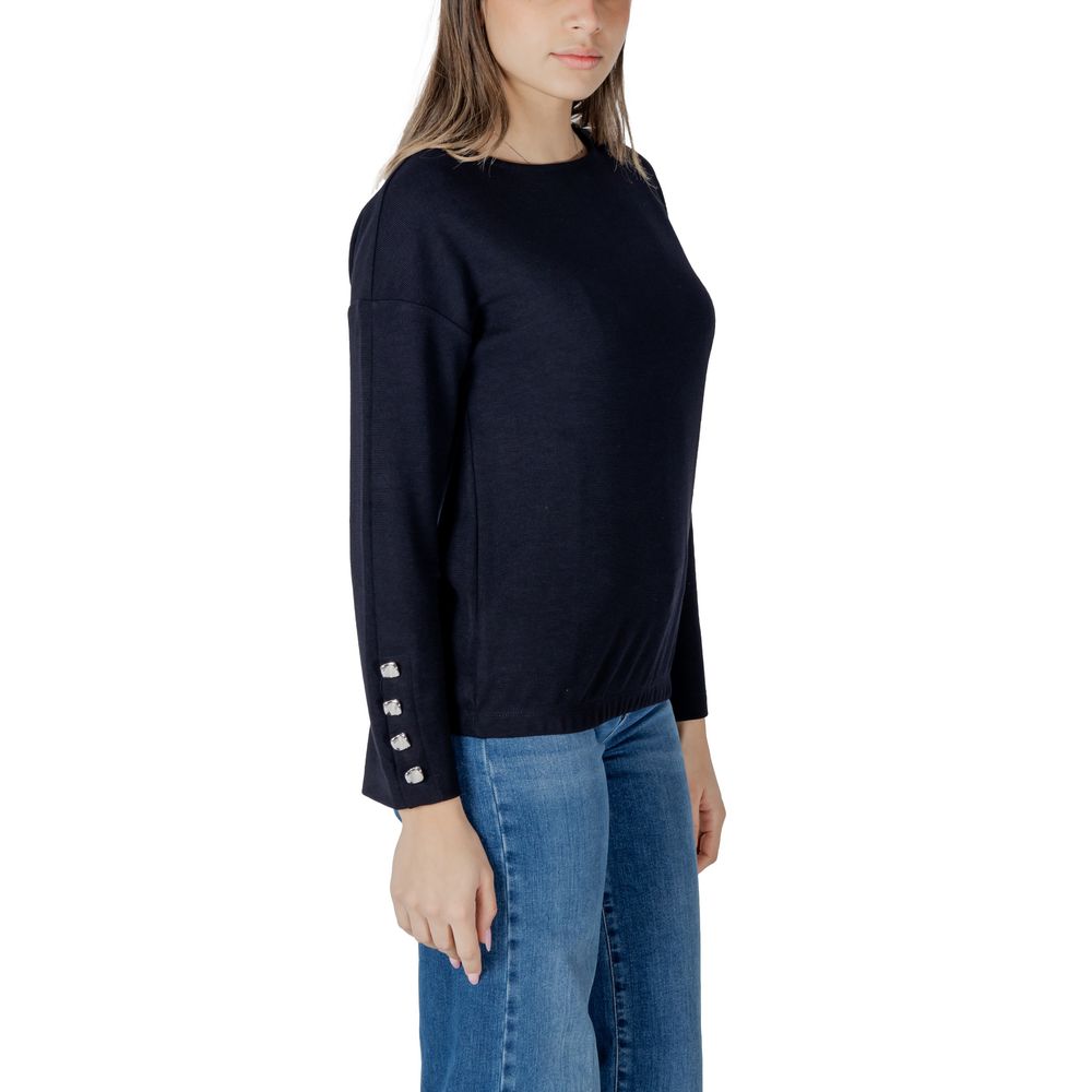 Sweatshirt by Street One for women in polyester & viscose blue features an provocated silhouette, detailed with a provocated and a refined for a sophisticated aesthetic.