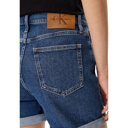 Calvin Klein Jeans Women's Mom High-Rise Stretch Cotton Denim Shorts - Blue