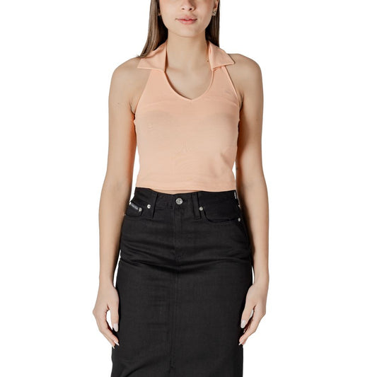 Calvin Klein Jeans Women's Sleeveless Stretch Cotton Activewear Top - Orange