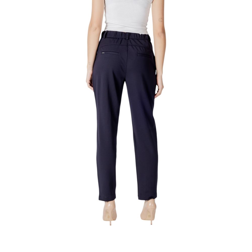 Street One Women's Tapered-Leg Regular-Fit Stretch Polyamide & Viscose Trousers - Blue